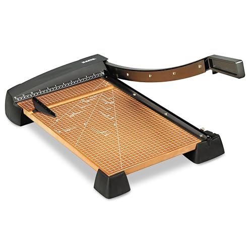 X-ACTO 26358 Heavy-Duty Wood Base Guillotine Trimmer, 15 Sheets, 12-Inch x 18-Inch