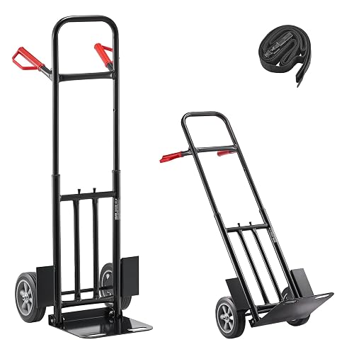 VEVOR Hand Truck, 600 lbs Load Capacity, Heavy-Duty Truck Dolly with Wheels