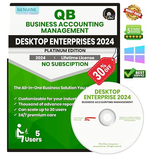 Quick-Book Desktop Enterprise 2024 | 5 User | Lifetime | DVD BOX