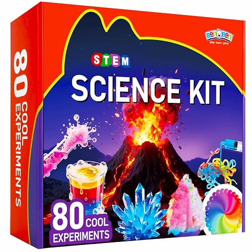 BenBen Science Kit for Kids Age 8-10, 80 Experiments Set, Birthday Gift | STEM Toy for Boys Girls, Homeschool Classroom Education, Family Group Screen-free Learning Activity, Back to School Gift