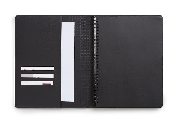 Staples TRU RED Medium Folio Soft Cover Ruled Notebook, Black