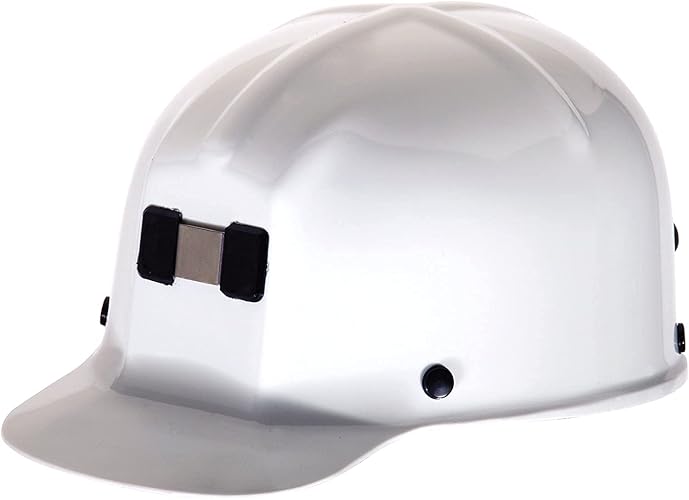 MSA Comfo-Cap Safety Hat Fas-Trac 3 Ratchet Suspension, Standard, White | Polycarbonate Shell, Non-Slotted W/ Lamp Bracket and Cord Holder, ANSI Z89.1 Class G, SEI Certified, Commercial Grade 475336