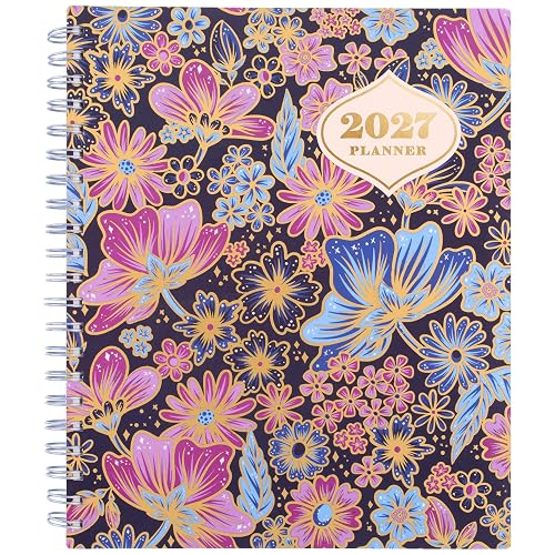 Mead Cambridge 2027 Planner, Weekly & Monthly, 15-Month Oct-Dec, 8.5" x 11", CatCoq, Retro Flower (CC02-905-27)