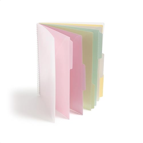Smead Poly Project Organizer, 6 Tabs, 12 Pockets, Letter Size, Pastel (89208) (Pack of 1)