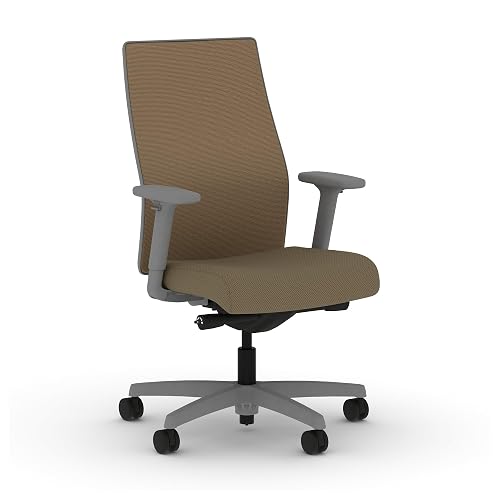 HON Ignition 2.0 Mid Back Task Chair, Spectrum Mesh, Advanced Synchro-Tilt Control, Office Chair with Lumbar Support, Height and Width Adjustable Arms, Titanium Frame, Quicksand
