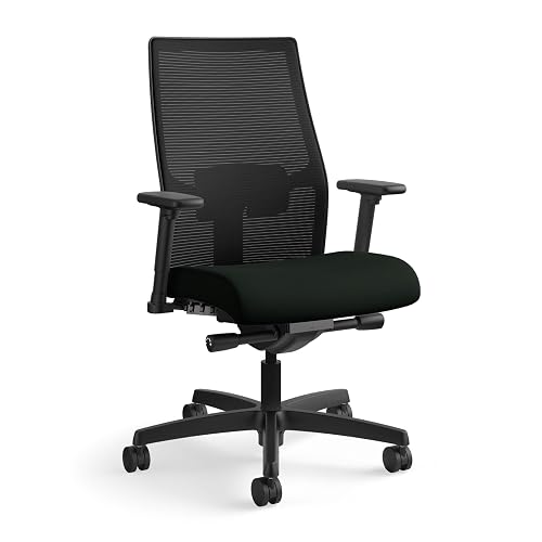 HON Ignition 2.0 Ergonomic Office Chair, Lumbar Support, Desk Chair, Black | Ergonomic office desk chair with lumbar support, adjustable arms, office decor, workstation comfort for focused productivity