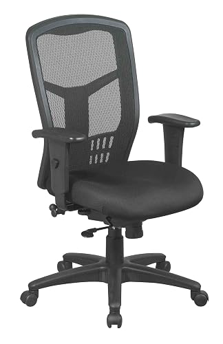 Office Star ProGrid High Back Manager's with Adjustable Seat Height, 2-to-1 Synchro Tilt Control and Seat Slider, Coal FreeFlex Fabric