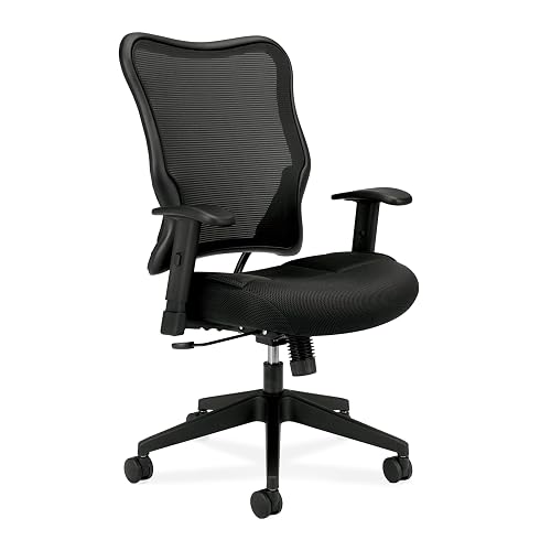 HON Wave Ergonomic Office Chair, Lumbar Support, Desk Chair, Black | High back ergonomic office desk chair with lumbar support, adjustable arms, office decor, advanced tilt for comfort
