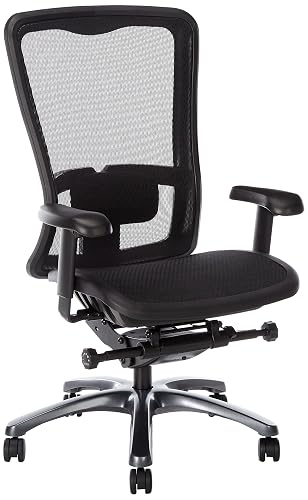 Office Star ProGrid High Back Breathable Back and Seat Manager's Office Chair with Adjustable Lumbar Support, Black