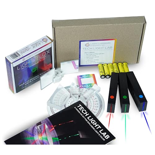 Tech Light Lab LED Color Mixing Kit Grades 2-8 RGB Kids Optics Experiments | LED Optics Science Kit for Kids, Classrooms Color Mixing Ray Boxes, Reflection & Refraction STEM Kit Grades 2-8, DIY Lessons