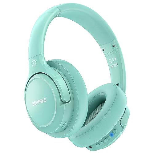 BERIBES Bluetooth Headphones Over Ear Wireless HiFi Stereo Headsets 65H 6EQ | Bluetooth 6.0,with Built-in HD Mic,Foldable Lightweight,Comfort Fit,Fast Charging,Deep Bass for Home Office Cellphone PC Ect.