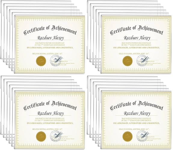 Ludery 8.5 x11 Acrylic Picture Frame Set of 6, Wall Mounting Frame 8.5x11 Clear Certificate Document Frame, Diploma Frames for Wall Display - Horizontal (Pack of 4)
