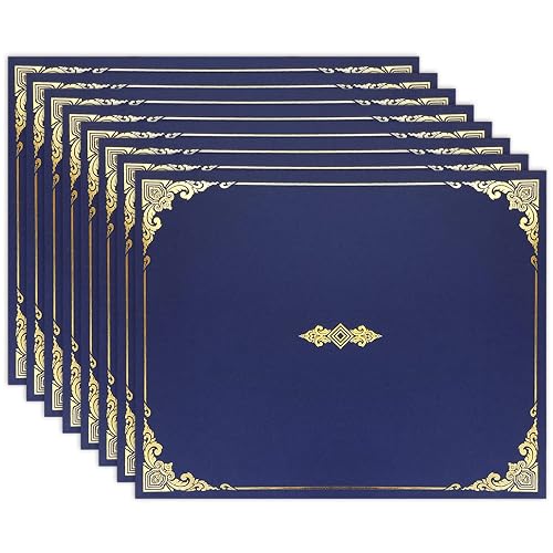 Certificate Holders, Navy Blue Certificate Frame Diploma Holders with Gold Foil Border for Letter Size 8.5x11 inch Award Certificates, 30packs