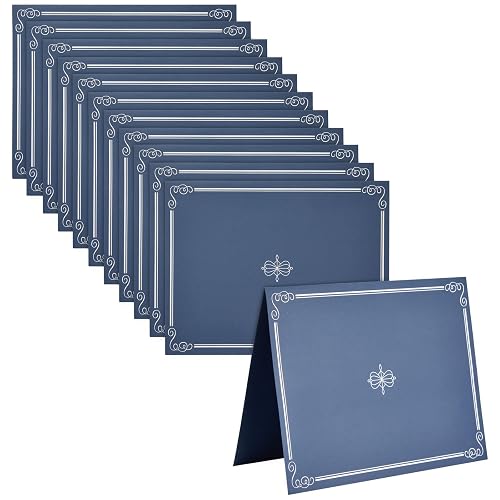 Best Paper Greetings Certificate Holders - 12-Pack Heavy-Duty Navy Letter Size (8.5 x 11 in) - Silver Foil Border Diploma Cover & Presentation Folders for Award Certificates, Employee Appreciation