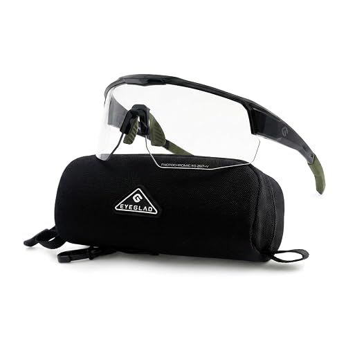 EYEGLAD VeloX Photochromic Z87+ Impact Rated Safety Glasses | UV400, Anti-Fog Coating, Auto-Darkening Lens, UV400 Shield, Protective Frame, Work Use