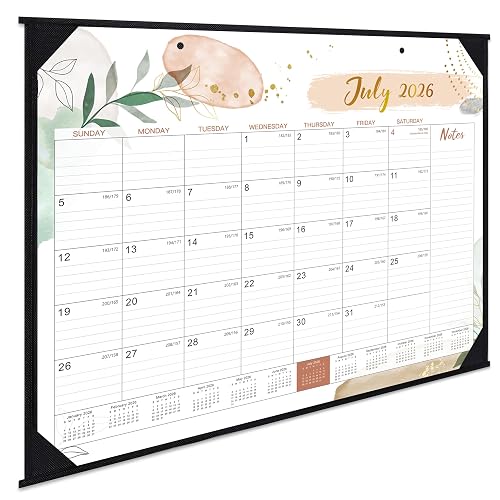 2026-2027 Desk Calendar - Desk Calendar 2026-2027, JUL. 2026 - DEC.2027, 22" x 17", 18 Monthly Desk/Wall Calendar, Large Ruled Blocks, Notes, Thick Paper, Corner Protector, Rolled Desk Calendars with Box