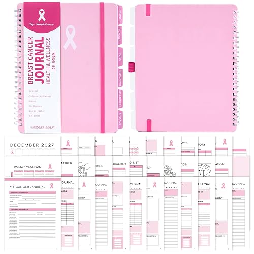 Breast Cancer Pink Ribbon Personal Health Record Keeper Journal | Medication Tracker Planner Organizer Notebook, Daily Tracking Log Book, Pink October Awareness Gift for Patients