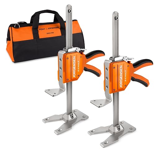 Jorgensen 2 Pack 470 lbs Jack Clamp, Cabinet Jack Lifting Tool | Labor-Saving Cabinet Lifting Tool Set with 2 Jacks for Installation, Door Lifting, Material Positioning & Height Adjustment