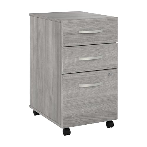 Bush Business Furniture Studio C 3 Drawer Mobile File Cabinet in Platinum Gray | Assembled Office Storage Unit for Home or Commercial Spaces