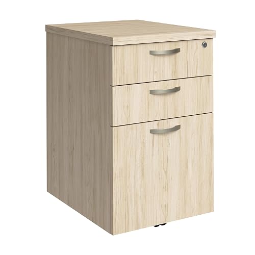 Bush Business Furniture 3 Drawer Rolling File Cabinet, Under Desk Storage, Easy Office Collection, Natural Elm