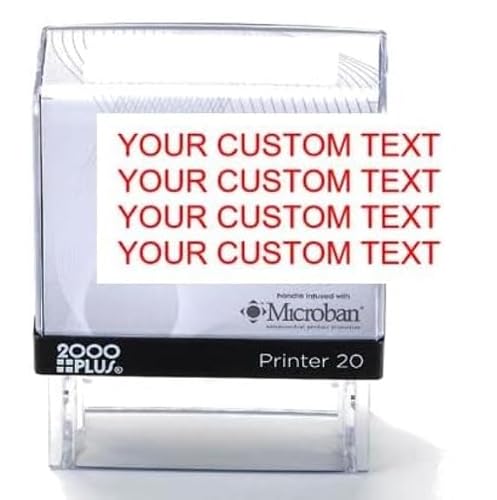 2000 Plus Series Custom Self-Inking Stamp, Small Size Up to 4 Lines, 1/2 x 1 7/16 inches, 5 Color Choices (Small)