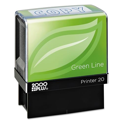 2000 Plus Green Line Self-Inking Message Stamp, Copy, 80% Recycled, 1 1/2" x 9/16" Impression, Blue Ink (098367)