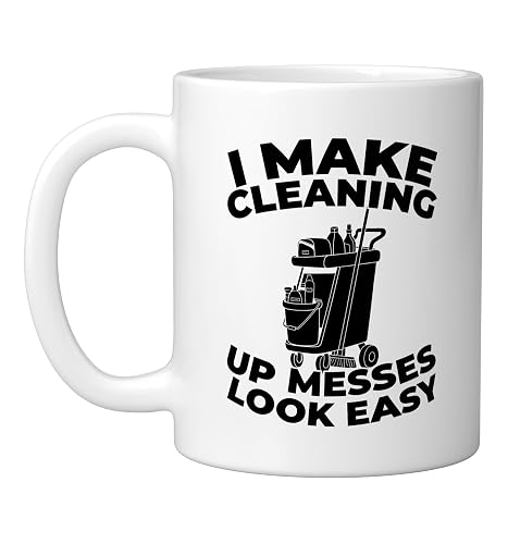 Cleaner Sanitation Janitorial - Housekeeping Cleaner Ceramic Mug, White