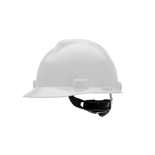 MSA V-Gard Cap Style Safety Hard Hat Suspension | Polyethylene Shell, Superior Impact Protection, Self Adjusting with Crown Straps | Fas-Trac III Ratchet Suspension