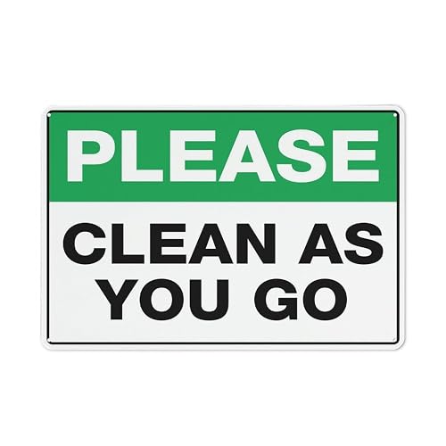 Please Clean As You Go Sign Safe Sign, Signs Outdoor, 12 X 8 In, Sign For Home, Business, Driveway Alert