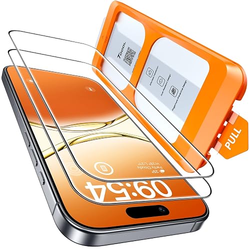 TOCOL for iPhone 17 Screen Protector, Easy Installation | Bubble-Free, 9H+ Tempered Glass, 8FT Military Grade Shatterproof, Anti-Scratch, Case Friendly HD Clear 6.3" 2 Pack