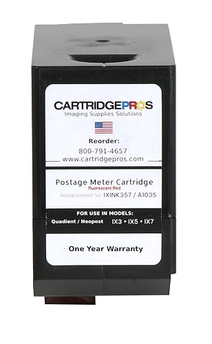 Cartridge Pros IXINK357 Ink Cartridge for Quadient Neopost IX3 IX5 IX7 Mailing Systems Red