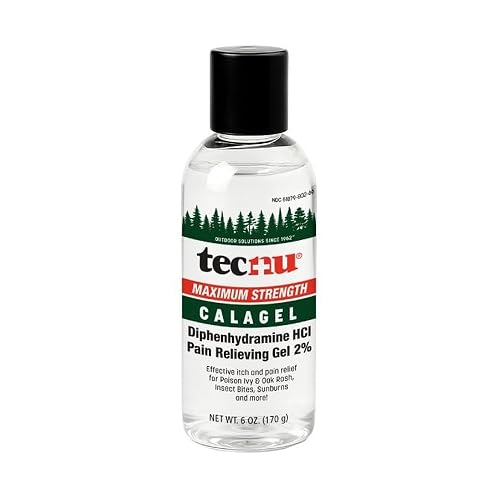 Tecnu Calagel Anti Itch Gel for Poison Ivy & Bug Bites/Stings, Rashes 6 Oz | Maximum strength itch relief gel for poison ivy, bug bites, rashes, stings and minor burns, fits a first aid kit