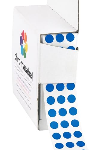 ChromaLabel Dot Stickers, 1/4 Inch Dark Blue, 1000/Box | Small Round Stickers for Color Coding Calendars, Inventory, Classrooms, Offices, and Sorting. Made in USA