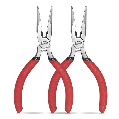 HOUSERAN Needle Nose Pliers, 5 Inch, 2 Pack, Jewelry Making Tools | Small Needle Nose Pliers for Cutting and Bending Wire, Small Pliers for DIY, Crafts, Jewelry Making