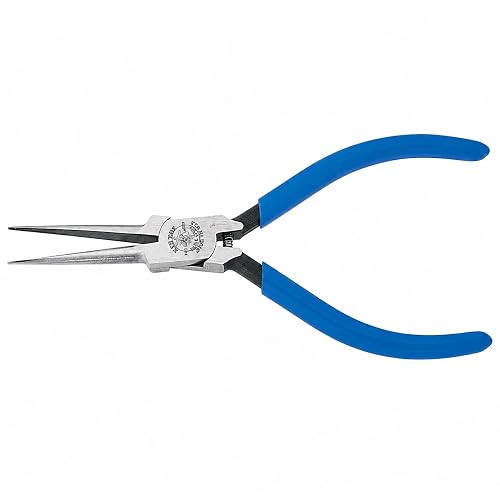 Klein Tools D335-51/2C Linemans Pliers, Extra Slim, Spring Loaded, 5-Inch | Needle Nose Side Cutters, Knurled Jaws