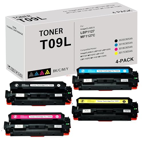 T09L T09 Toner Cartridges 3020C005AA 3019C005AA 3018C005AA 3017C005AA | Compatible with Canon T09 Toner Cartridge for Canon ImageCLASS X LBP1127 LBP1127C MF1127 MF1127C Series Printers