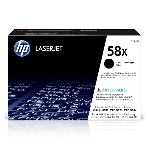 HP 58X Black Toner Cartridge Printers | Works with LaserJet Enterprise M406dn, MFP M430f; LaserJet Pro M404 Series, MFP M428 Series | CF258X