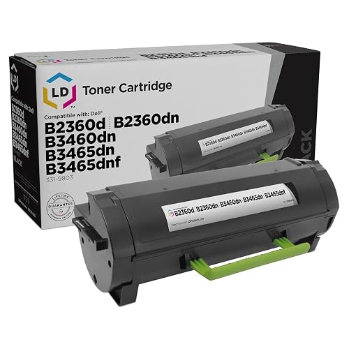 LD Products Compatible B2360dn 331-9803 RGCN6 7MC5J Toner Cartridge Replacement for Dell B2360d B2360dn B3460dn B3465dn (Black SY, 1-Pack 2,500 Pages)