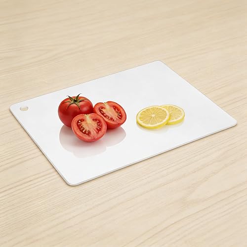 Acrylic Cutting Board for Kitchen, White Cutting Boards 14x10 Inch | Non Slip Hanging Hole Acrylic Cutting Board for Cooking, Countertop Protector & Serving