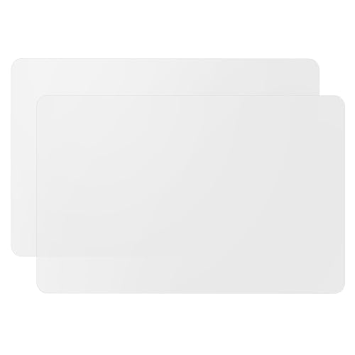 2 Pack Silicone Mats for Kitchen Counter, Treerit 23.62" x 15.75" Thick Large Silicone Mat, Nonskid Heat Resistant Countertop Protector, Easy to Clean, White Translucent