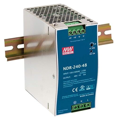 NDR-240-48 48V 5 Amp 240W | Industrial DIN Rail Power Supply PFC，90V to 264V AC Input