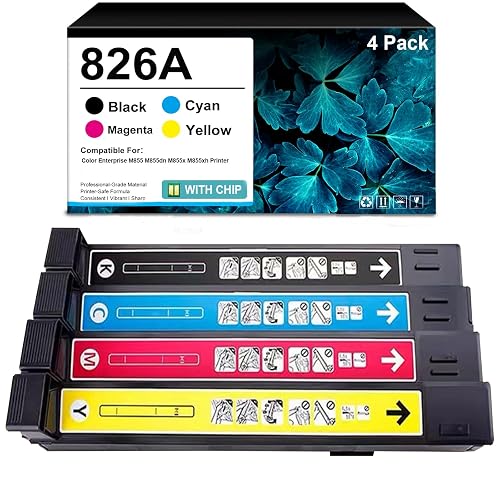 826A Toner Cartridges CF310A CF311A CF313A CF312A 31,500 Pages, 4 Pack | Replacement for Color Enterprise M855 M855x M855xh M855dn Printer (Black Yellow Cyan Magenta)
