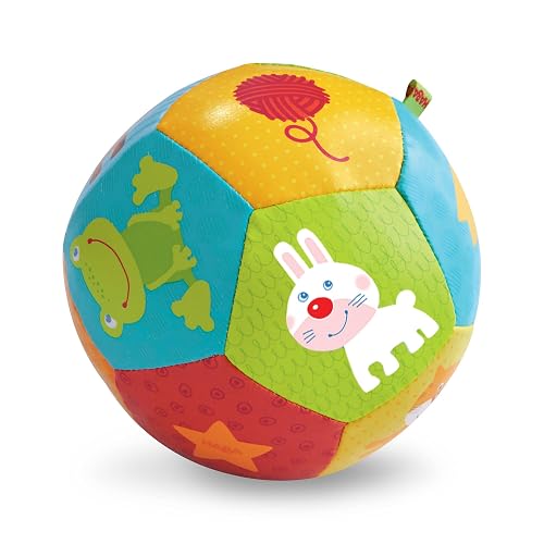 HABA Soft Baby Ball Tummy Time & Sensory Play - 4.5" Infant Play Ball Ideal for Crawling, for Babies 6 Months & Up