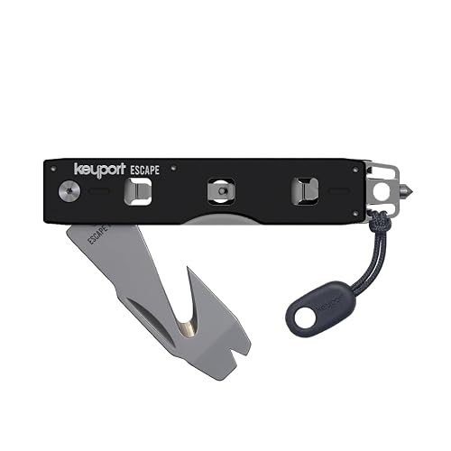 Keyport Car Rescue Tool - Tungsten-Carbide Window Breaker & Seatbelt Cutter | Solid Tip - No Spring To Fail | Shatters Side Glass | Rescue-Grade | Pry Bar | Pocket Clip | Paracord Pull | Customizable