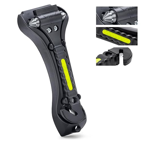 THINKWORK 2-in-1 Car Window Breaker with Instant Emergency Glass Hammer | Safety Emergency Car Escape Tool for Car, Office, Home, Glass Breaker, Window Breaker Seatbelt Cutter, Car Safety Hammer