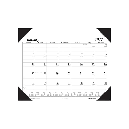 2027 House of Doolittle Economy 22" x 17" Monthly Desk Pad Calendar, Black (12402-27)