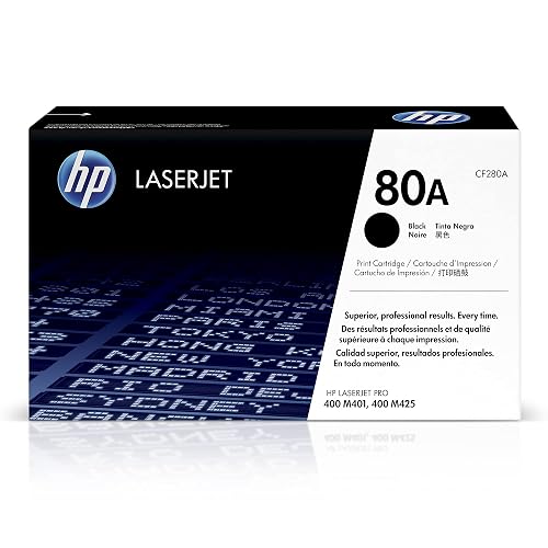 HP 80A Black Toner Cartridge Works with LaserJet Pro 400 M401, MFP M425 | CF280A