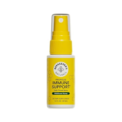 Beekeeper's Naturals Propolis Throat Spray for Daily Immune Support, 1 oz | 95% Bee Propolis Extract, Natural Immune Support & Sore Throat Relief, Antioxidants, Keto, Paleo, Gluten-Free