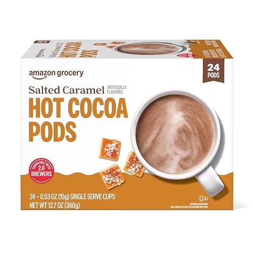 Amazon Grocery, Salted Caramel Hot Cocoa Pods, 12.7 Oz, 24 Ct (Previously Happy Belly, Packaging May Vary)