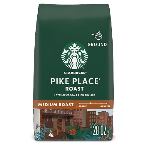 Starbucks Ground Coffee, Medium Roast Hot or Iced Coffee, Pike Place Roast, 28 oz